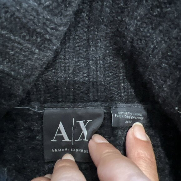 Armani Exchange Womens Gray Ribbed Knit Sweater With Asymmetrical Zipper size M - Picture 8 of 8